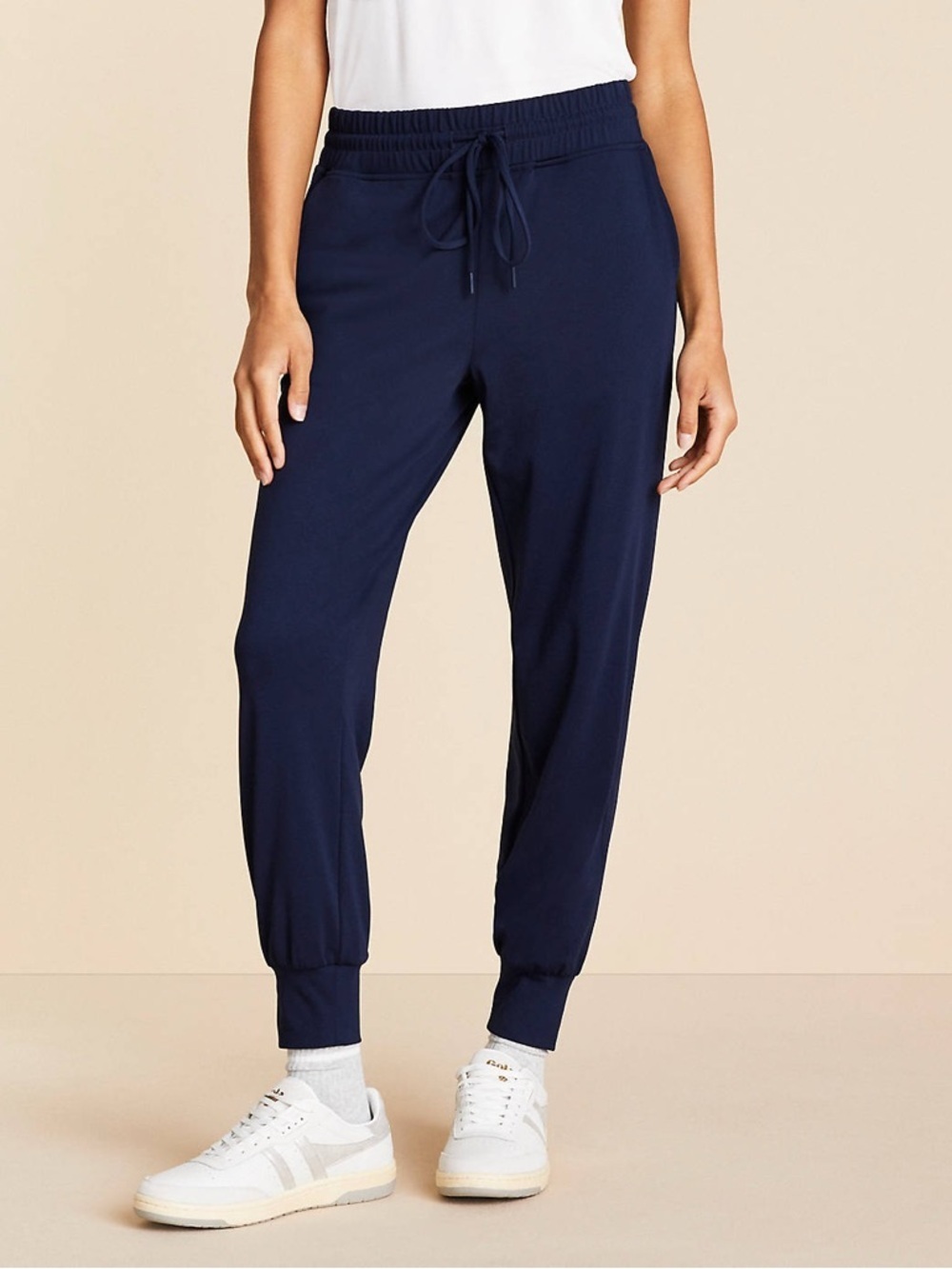 Lou & Grey Navy Elastic Waist Jogger Pants Size Medium